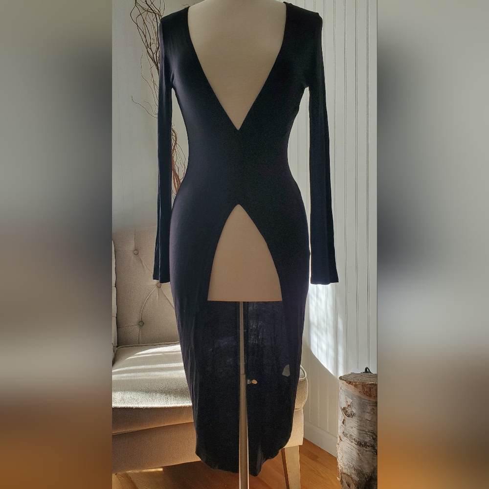Black Long Sleeve Cover Dress